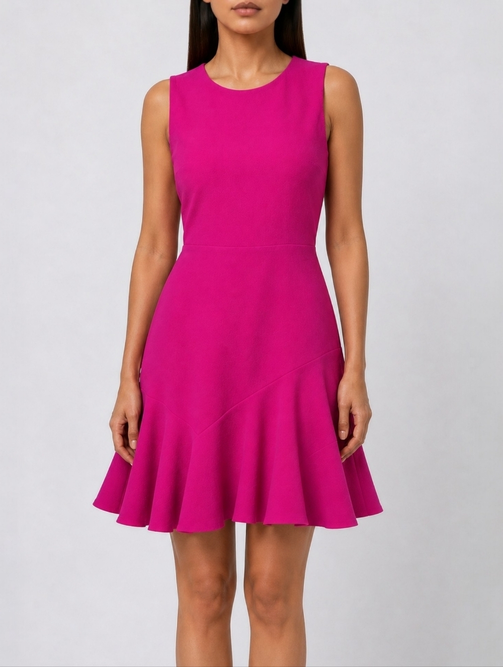 Rebecca Taylor Flippy Crepe Fit Flare Cocktail Dress Fuchsia Size 4
